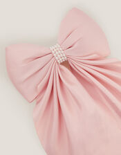 Satin Bow Bridesmaid Hair Clip, Pink (PINK), large