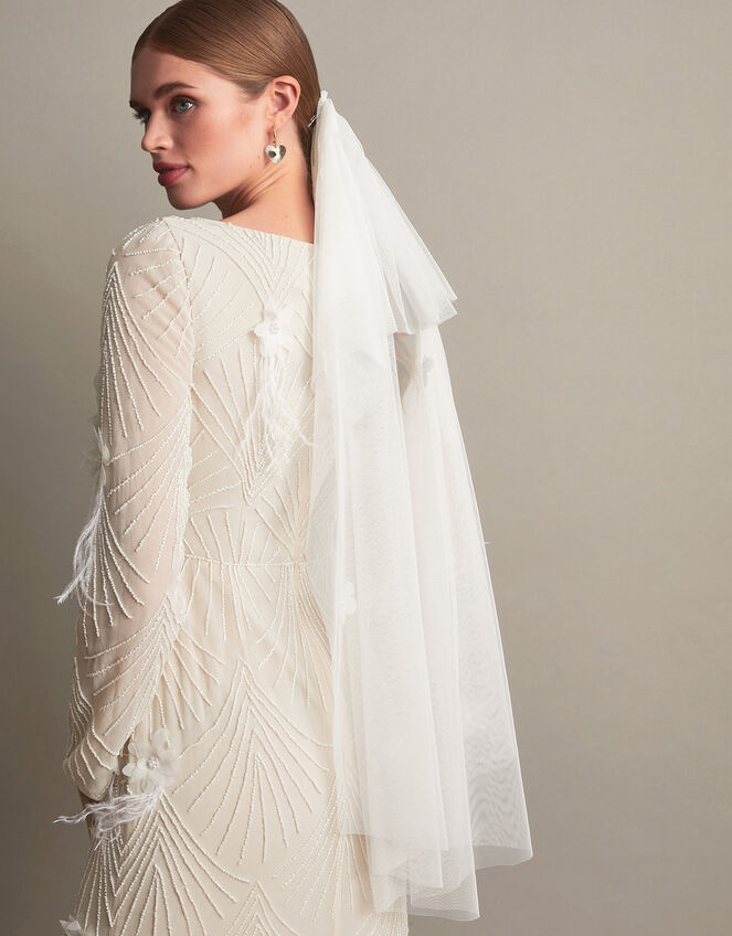 Daisy Embellished Bridal Veil, , large