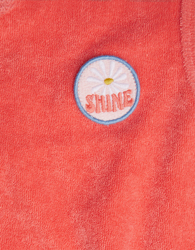 Asymmetric Towelling Top, Orange (CORAL), large
