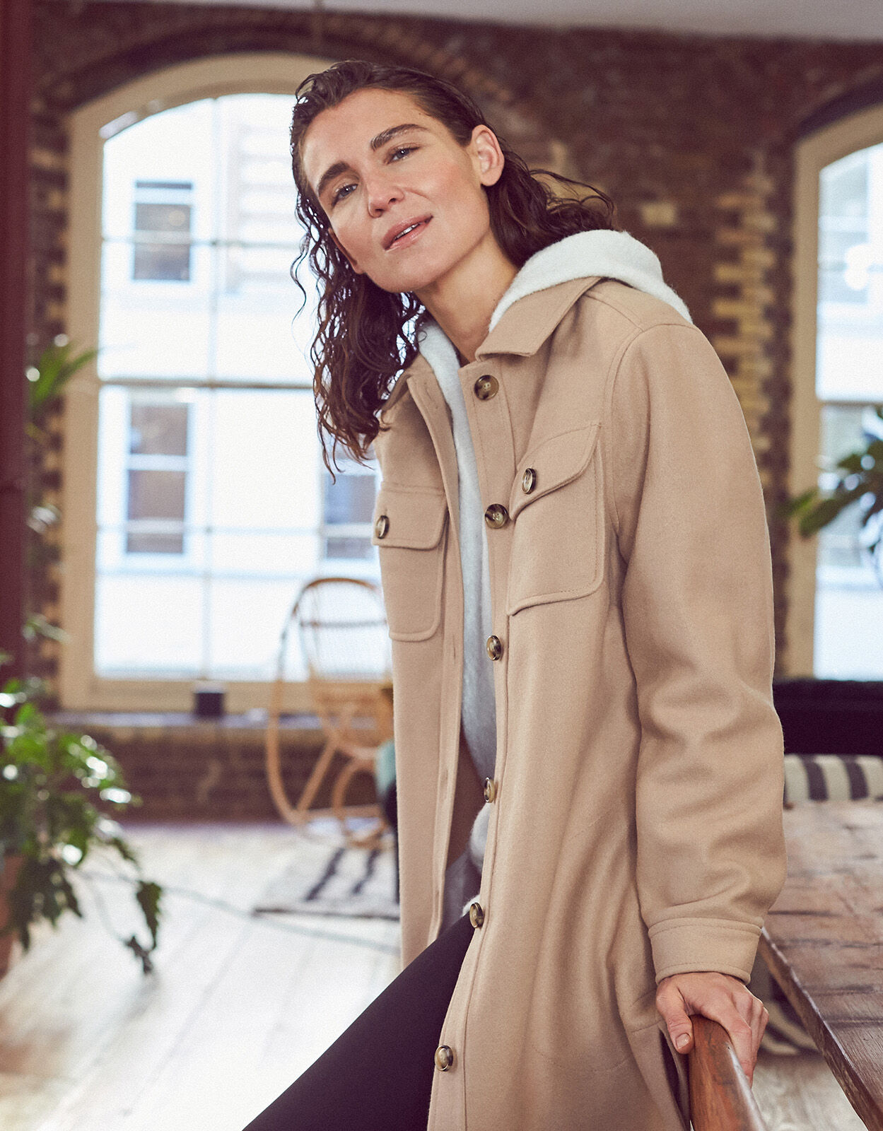 Camel shacket discount