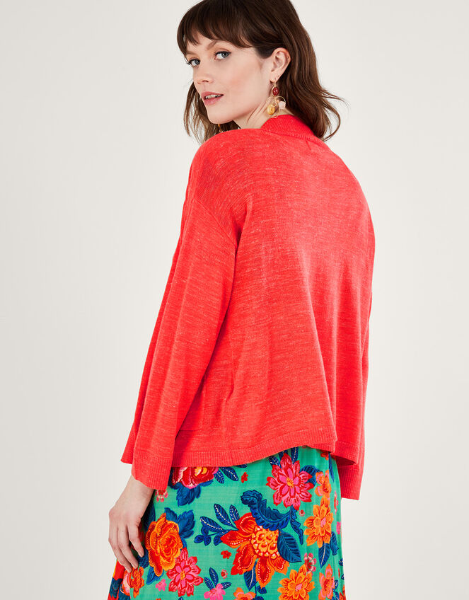 Pocket Cardigan, Orange (CORAL), large