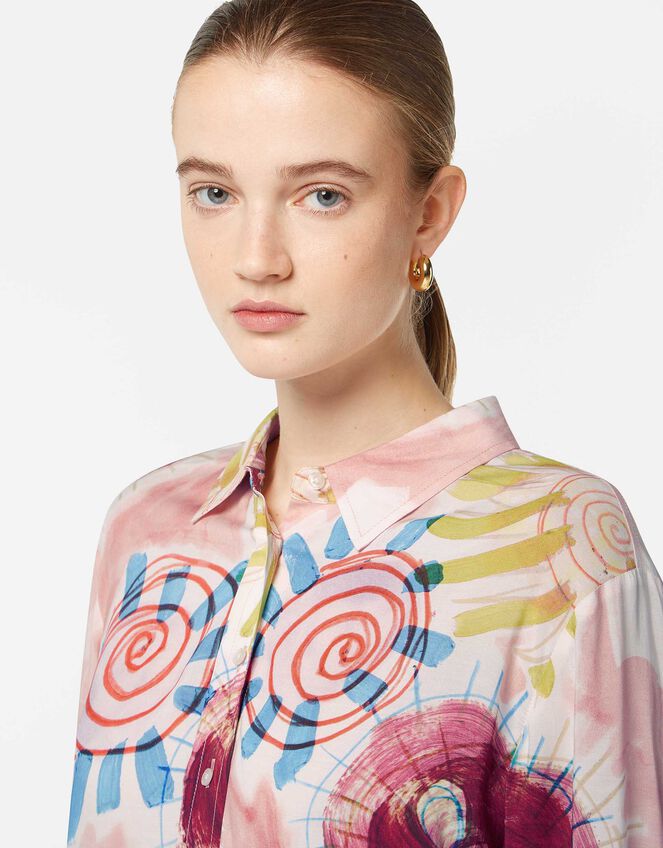 Scotch and Soda Relaxed Print Shirt, Pink (PINK), large