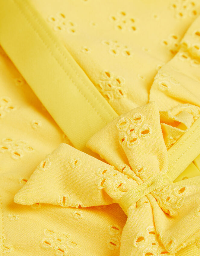 Broderie Triangle Bikini Set, Yellow (YELLOW), large