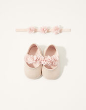Corsage Bando and Bootie Set, Pink (PINK), large