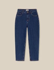 Asha High Waisted Barrel Jeans, Blue (DARK BLUE), large