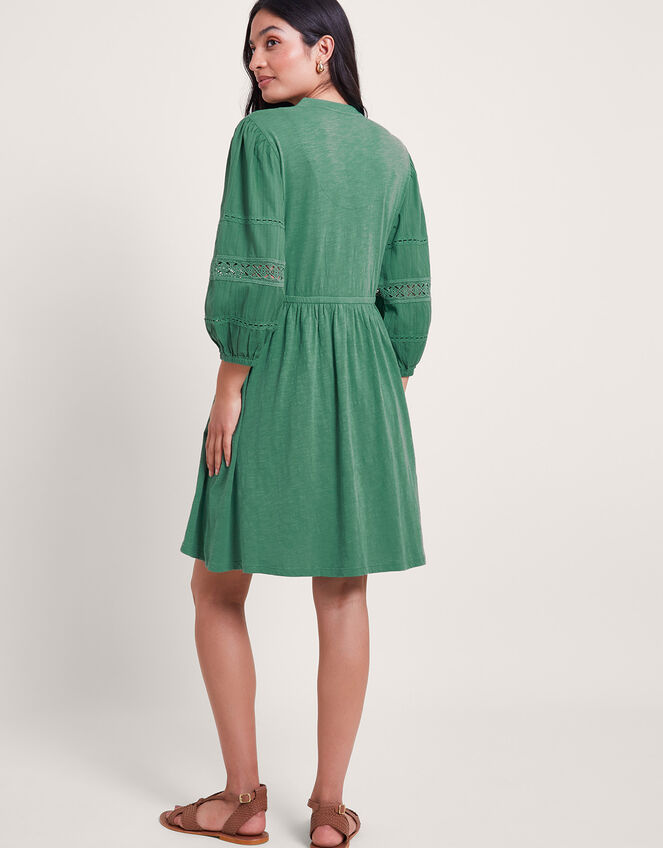 Lia Lace Trim Dress, Green (GREEN), large
