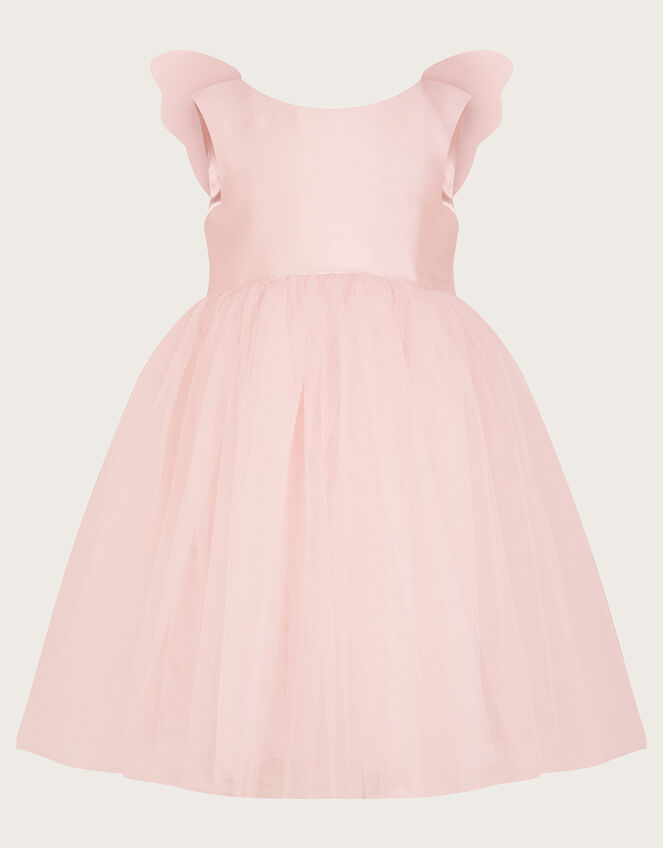 Baby Angel Wing Sleeve Tulle Dress, Pink (PALE PINK), large