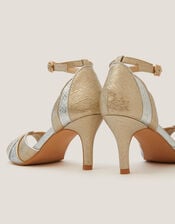 Meg Metallic Two Tone Heels, Gold (GOLD), large