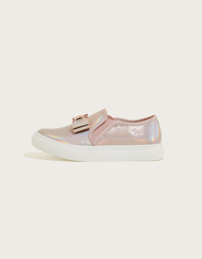 Slip On Bow Trainers, Pink (PINK), large