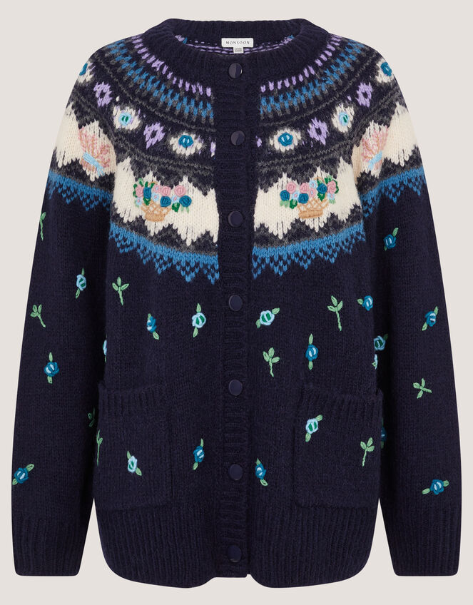 Hali Floral Handknit Cardigan , , large