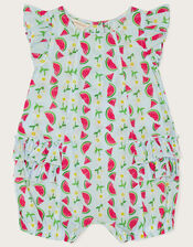 Baby Watermelon Print Romper, Blue (BLUE), large