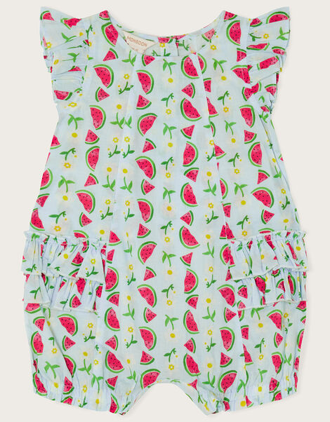 Baby Watermelon Print Romper, Blue (BLUE), large