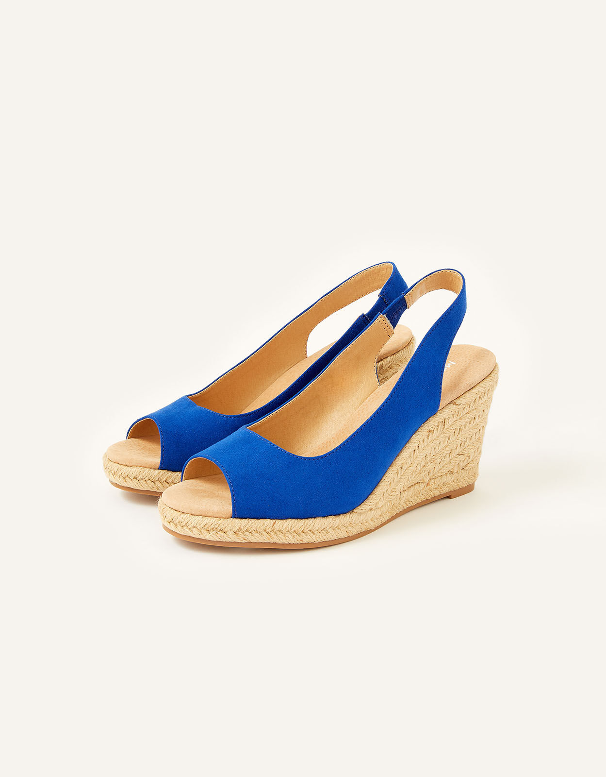 Sandy Peep Toe Espadrille Wedges Blue