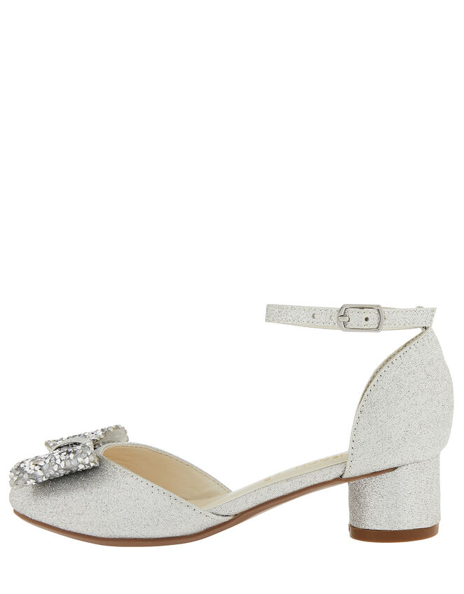 Piper Dazzle Bow Jazz Heel Shoes, Silver (SILVER), large