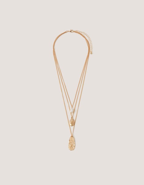 Triple Pendant Layered Necklace, , large