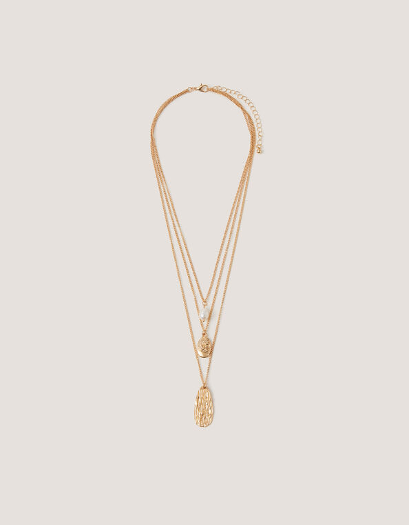Triple Pendant Layered Necklace, , large