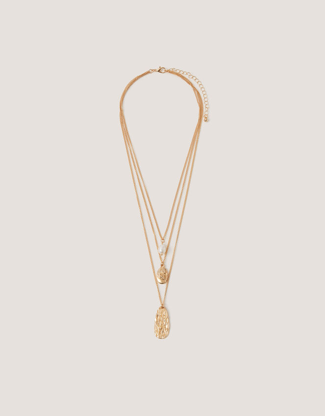 Triple Pendant Layered Necklace, , large