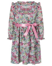 Floral Print Dress, Green (GREEN), large