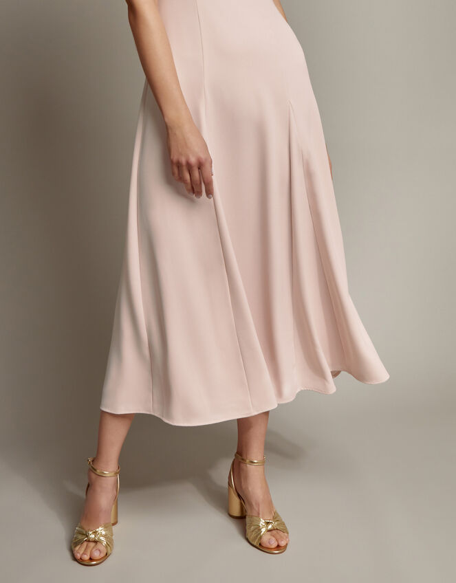 Belle Bow Sleeve Midi Dress, Pink (BLUSH), large