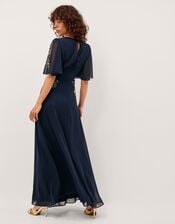 Skyler Floral Embellished Maxi Dress, Blue (NAVY), large