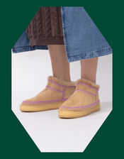 Laidback London Low Crochet Ankle Boots, Purple (PURPLE), large