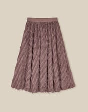 Fayana Fringe A-Line Midi Skirt, Mink (MINK), large