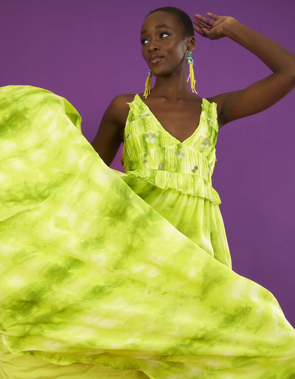Dalila Tie Dye Dress with Sustainable Viscose, Green (BRIGHT GREEN), large