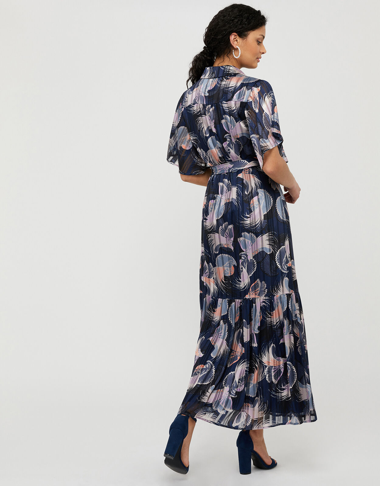printed birdie maxi dress
