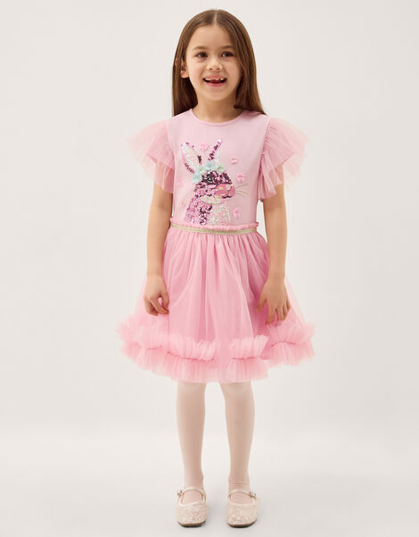 Bunny Sequin Disco Dress, Pink (PINK), large