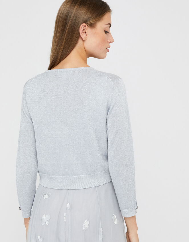 Elyse Metallic Shrug, Blue (BLUE), large