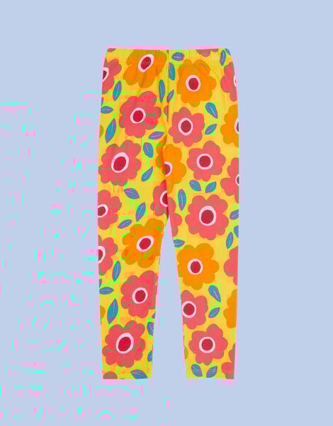 Frugi Libby Printed Leggings, Yellow (YELLOW), large