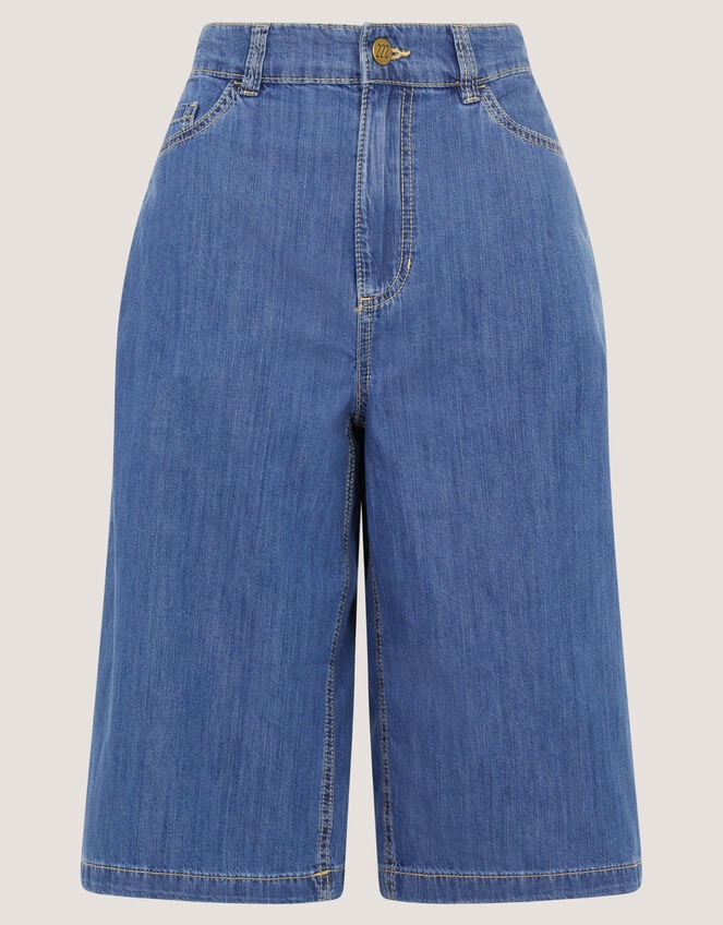 Raye Longline Denim Shorts, Blue (DENIM BLUE), large