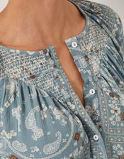 Mandy Paisley Print Blouse, Blue (BLUE), large