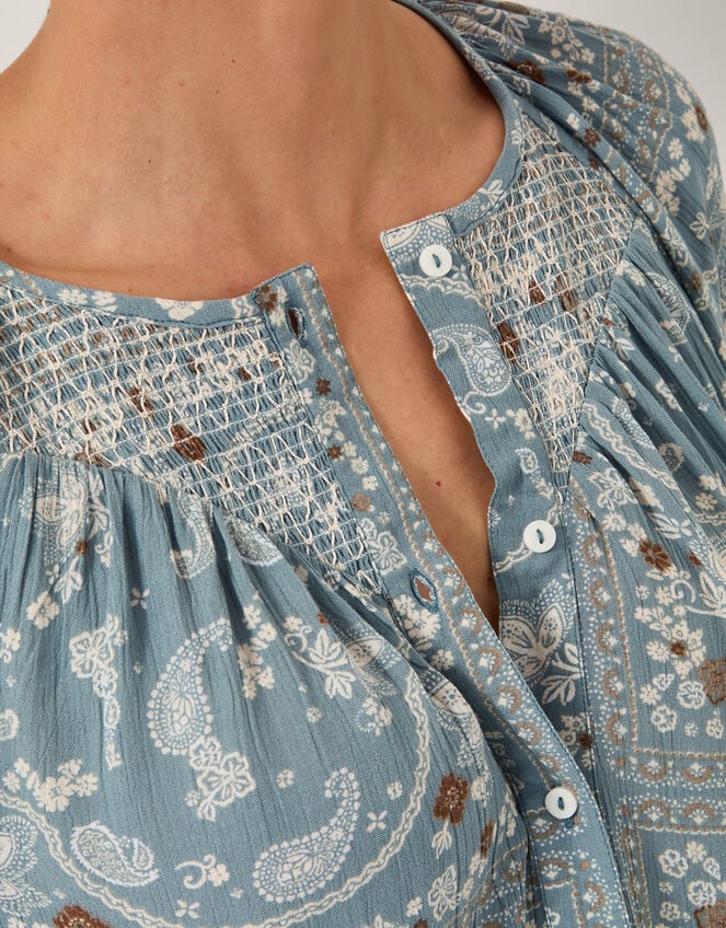 Mandy Paisley Print Blouse, Blue (BLUE), large
