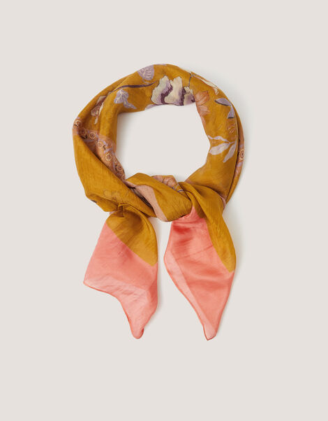 Samara Floral Square Silk Scarf, , large