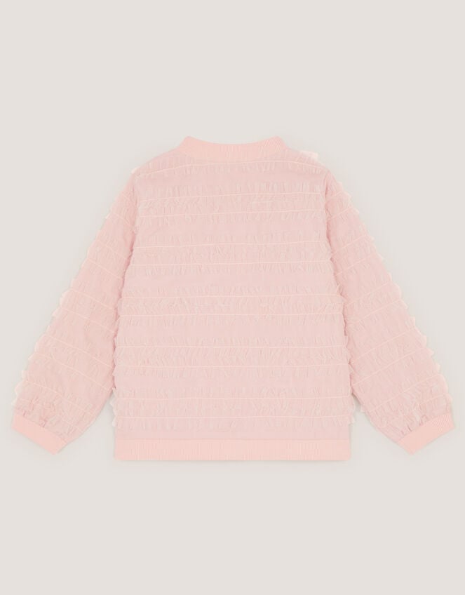 Carolyn Embellished Ruffle Bomber Jacket, Pink (PINK), large