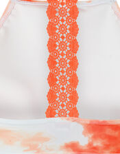 Arianna Tie Dye Crochet Bikini Set, Orange (CORAL), large