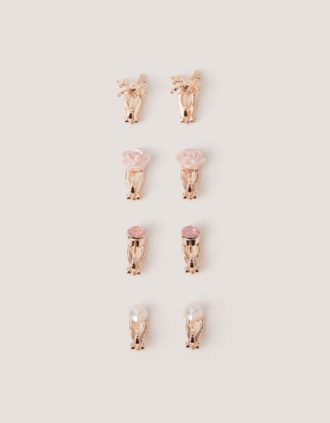 4-Pack Unicorn Clip-On Earrings, , large