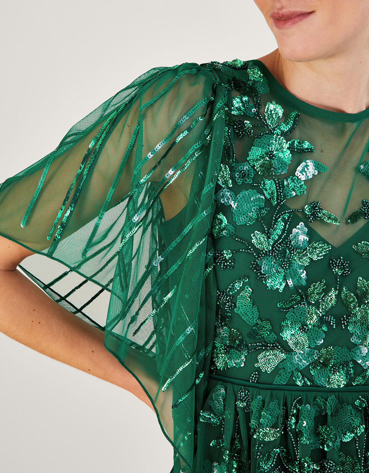 Monsoon green maxi dress store