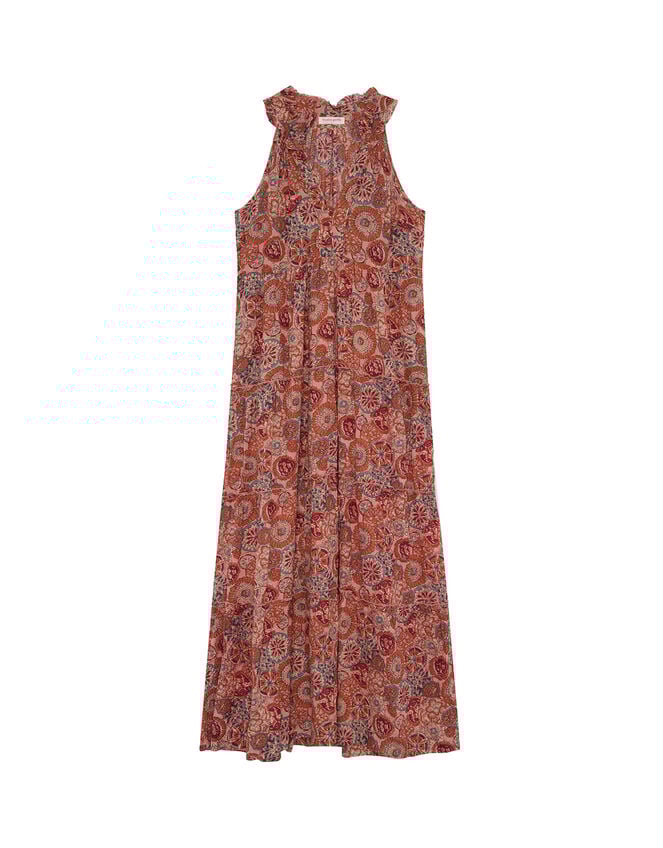 Maison Hotel Halterneck Maxi Dress, Orange (RUST), large