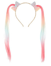 Rainbow Faux Hair Headband, , large