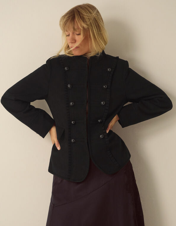 Mallory Military Jacket, Black (BLACK), large