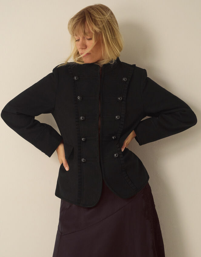 Mallory Military Jacket, Black (BLACK), large