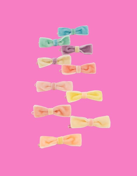 Meri Meri 10-Pack Velvet Bow Hair Clips, , large