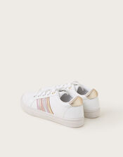 Metallic Stripe Trainers, Ivory (IVORY), large