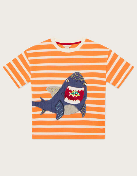 Shark Stripe T-Shirt  Orange, Orange (ORANGE), large