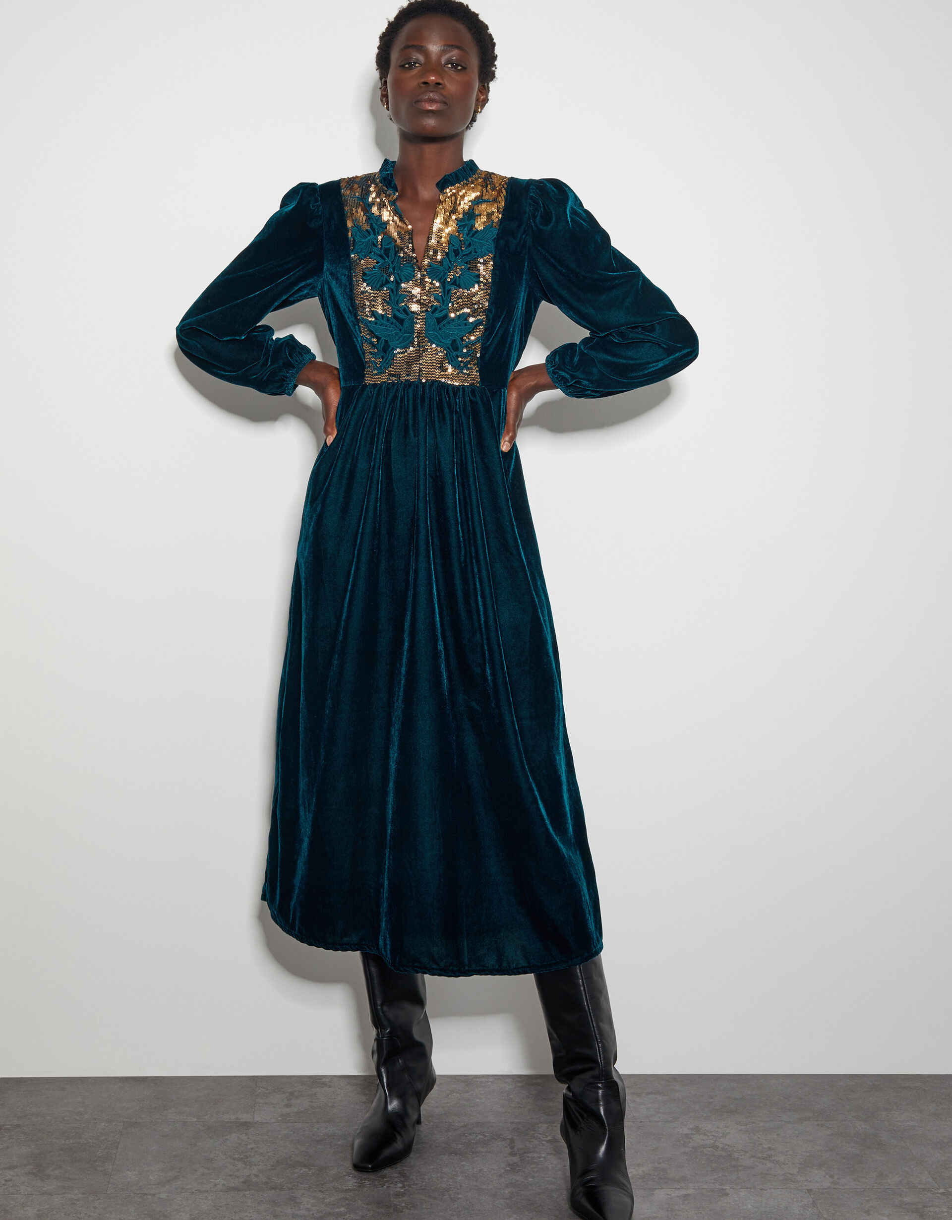 Velvet dress monsoon top