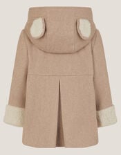 Baby Bunny Hooded Coat, Camel (OATMEAL), large