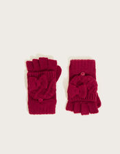 Sparkle Bow Gloves with Recycled Polyester, Red (RED), large
