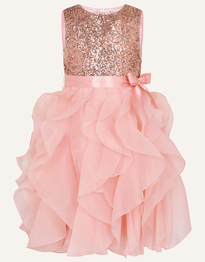 Cancan Sequin Ruffle Dress , Pink (PINK), large